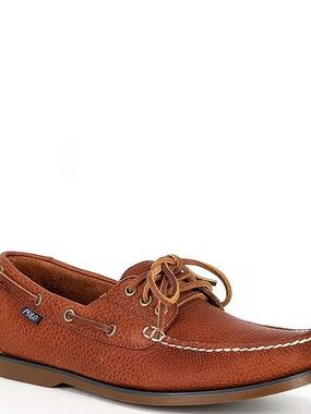 Polo by Ralph Lauren Men's Cognac Leather Boat Shoe